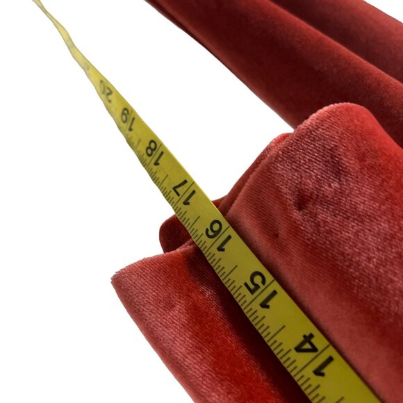 Vintage 60s Red Orange Velour Short Sleeve Full Length House Dress Medium - Picture 8 of 10